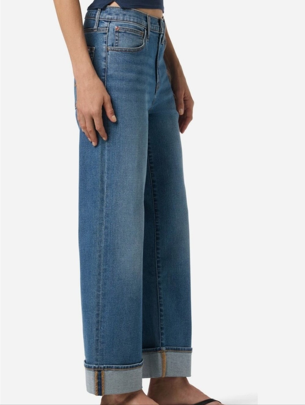Hudson Jeans Cuffed Wide Leg Jeans